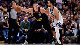 NBA简报:掘金112-97轻取森林狼夺赛点！约基奇军训戈贝尔40+13 华子15中5