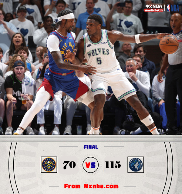 NBA简报:森林狼115-70掘金进入抢七! 森林狼窒息防守45分狂胜掘金