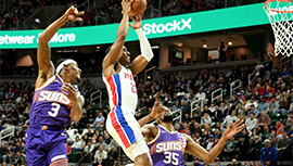 NBA简报:太阳105-97轻取活塞 杜兰特21分 布克13中4 康宁汉姆6中1