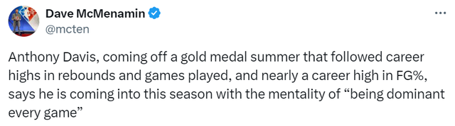 队记预测：浓眉五年后或不在 NBA，且大概率离开湖人