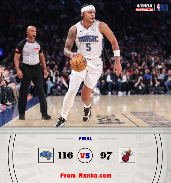 NBA简报：魔术116-97大胜热火 班凯罗33+11 小瓦格纳23分 巴特勒8中1