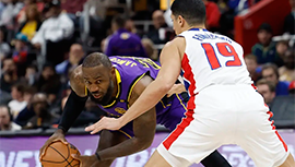 NBA简报:湖人103-115负活塞近4战3负 浓眉37+9 詹姆斯20+8+11 康宁汉姆三双