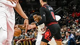 NBA简报:骑士119-113胜公牛取12连胜 米切尔36+8 莫布里两双 拉文26分