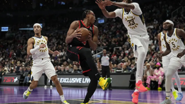 NBA简报:猛龙122-111险胜步行者 巴恩斯35+9 巴雷特29+9 哈利伯顿30+6