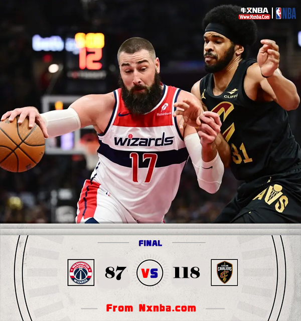 NBA简报:骑士118-87击退奇才 小莫布里19+10 普尔13+4&末节没打