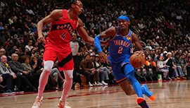 NBA简报:雷霆129-92大胜猛龙 亚历山大30+5 杰威20+7 巴恩斯12+12+8