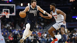 NBA简报:独行侠137-101胜送奇才 东契奇21+10+10 欧文25分 普尔11+8