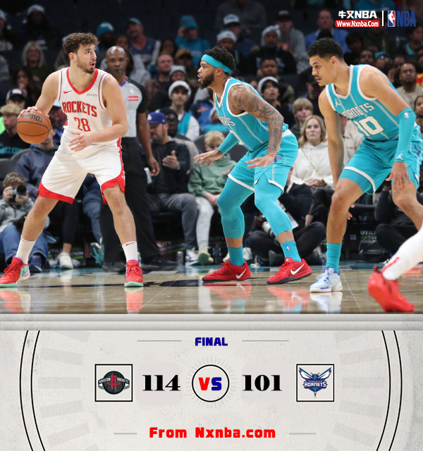 NBA简报:火箭114-101击退黄蜂 贾巴里21+11 阿门19+11 白魔17+7 三球23+8