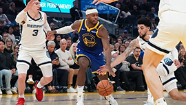 NBA简报:勇士121-113擒灰熊 维金斯24分 库里缺阵 贝恩22+10+8失误