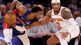 NBA简报:活塞124-119胜尼克斯 CC36分&下半场29分 布伦森31+11 唐斯26+12