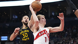 NBA简报:猛龙120-106击退勇士 巴恩斯23+8+6 库里26+7+7