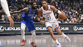 NBA战报:独行侠106-98力克雷霆 欧文25+5+5 丁威迪关键三分 SGA缺阵