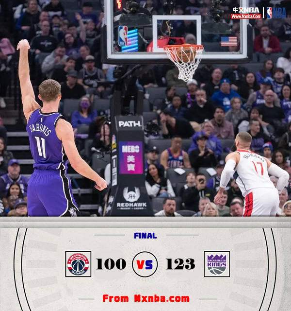 NBA简报:国王123-10大胜奇才小萨29+18 德罗赞24+6 瓦兰23+12