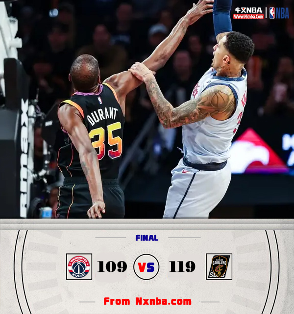 NBA简报:太阳119-109战胜奇才 杜兰特29分 理查兹20+19 库兹马30+11