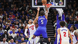 NBA简报:魔术121-113力克活塞 小瓦格纳末节25分 班凯罗32+9+7 CC35+5+11