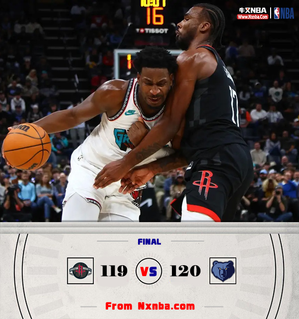 NBA简报:灰熊120-119胜火箭 范乔丹错失绝杀 JJJ关键罚球 格林25分