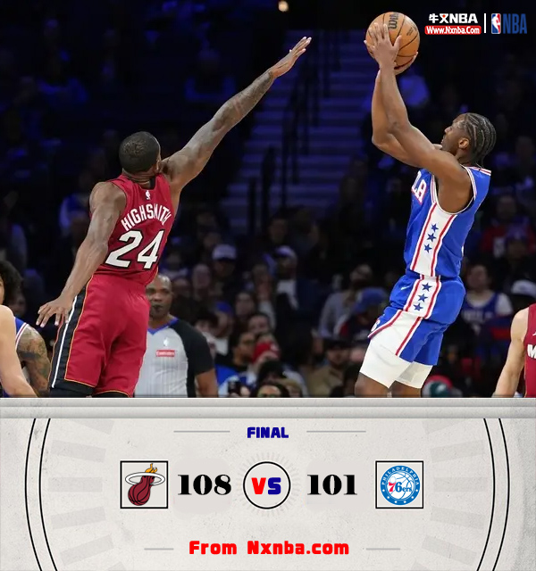 NBA简报:热火108-10战胜76人 希罗30+7+7 马克西31分 乔治11中3