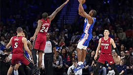 NBA简报:热火108-10战胜76人 希罗30+7+7 马克西31分 乔治11中3