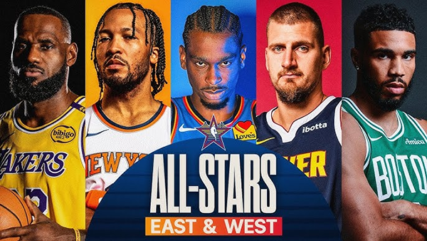 NBA全明星梦幻联动！詹杜库浓眉同队 约基奇携手字母哥SGA