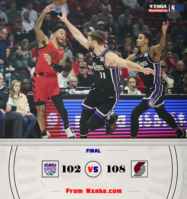 NBA简报:开拓者112-90击溃国王 西蒙斯8记三分 夏普24分 拉文22分