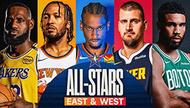NBA全明星梦幻联动！詹杜库浓眉同队 约基奇携手字母哥SGA