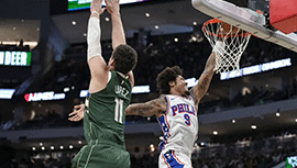 NBA简报:雄鹿135-127击退76人 利拉德43+7+8 恩比德27+12+6 马克西39分