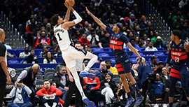 NBA简报:马刺131-121力克奇才 文班31+15 福克斯30+6 普尔18中4