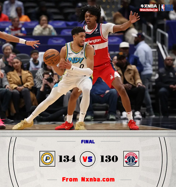 NBA简报:步行者134-130奇才 托平31+10 马瑟林28+5 普尔42+5+5