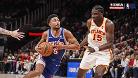 NBA简报；老鹰132-123力克76人 里萨谢22+8 格莱姆斯35+7+6 双方多人缺战
