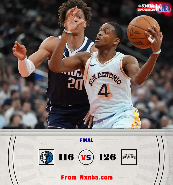NBA简报:马刺126-116复仇独行侠止3连败 福克斯32+9+11 瓦塞尔16+10+6