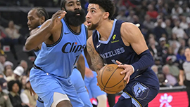 NBA简报:快船128-108击灰熊 哈登三节30分后摸鱼 小卡23+10