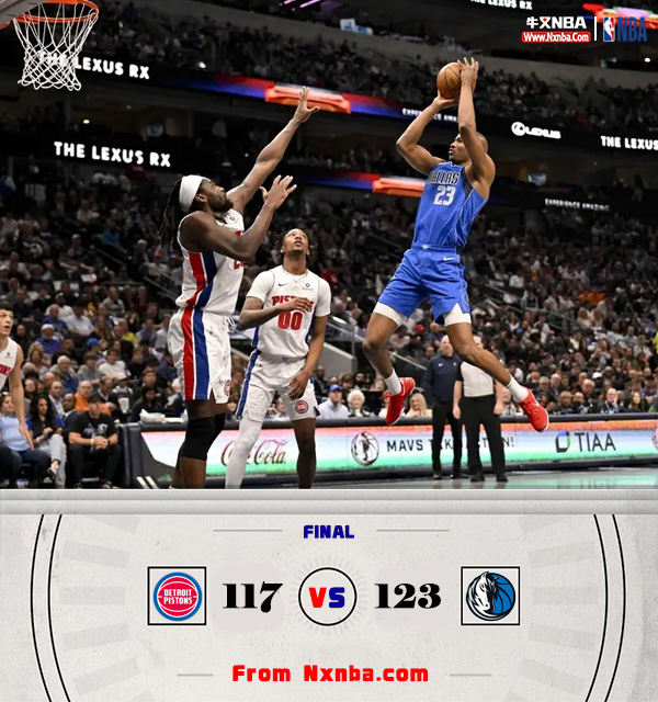 NBA简报:独行侠123-117活塞 丁威迪31+7 华盛顿27分 CC35+7+6