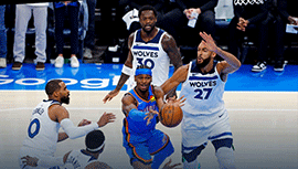 NBA简报:雷霆124-94大胜森林狼成功晋级总决赛 SGA34+7+8